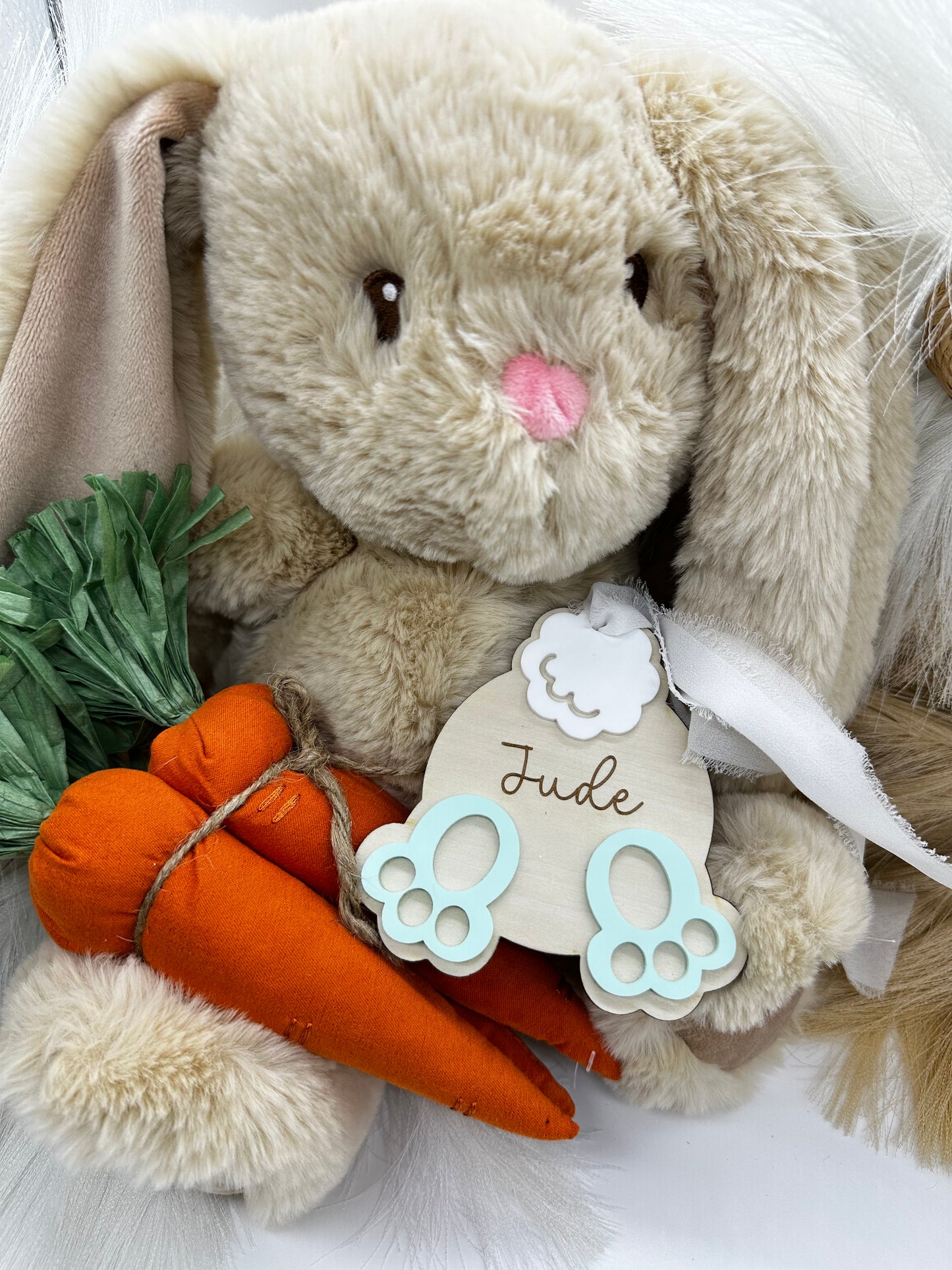Personalized Bunny Butt Easter Basket Tag | Custom Name Bunny Tag | Baby Easter Basket Name Tag | Easter Keepsake Gift for Kids