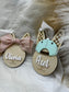 Personalized Easter Bunny Basket Tag with Name, Boy Bunny Tag with Baseball Cap, Custom Easter Basket Name Tag, Wooden Bunny Tag for Kids Easter Gift