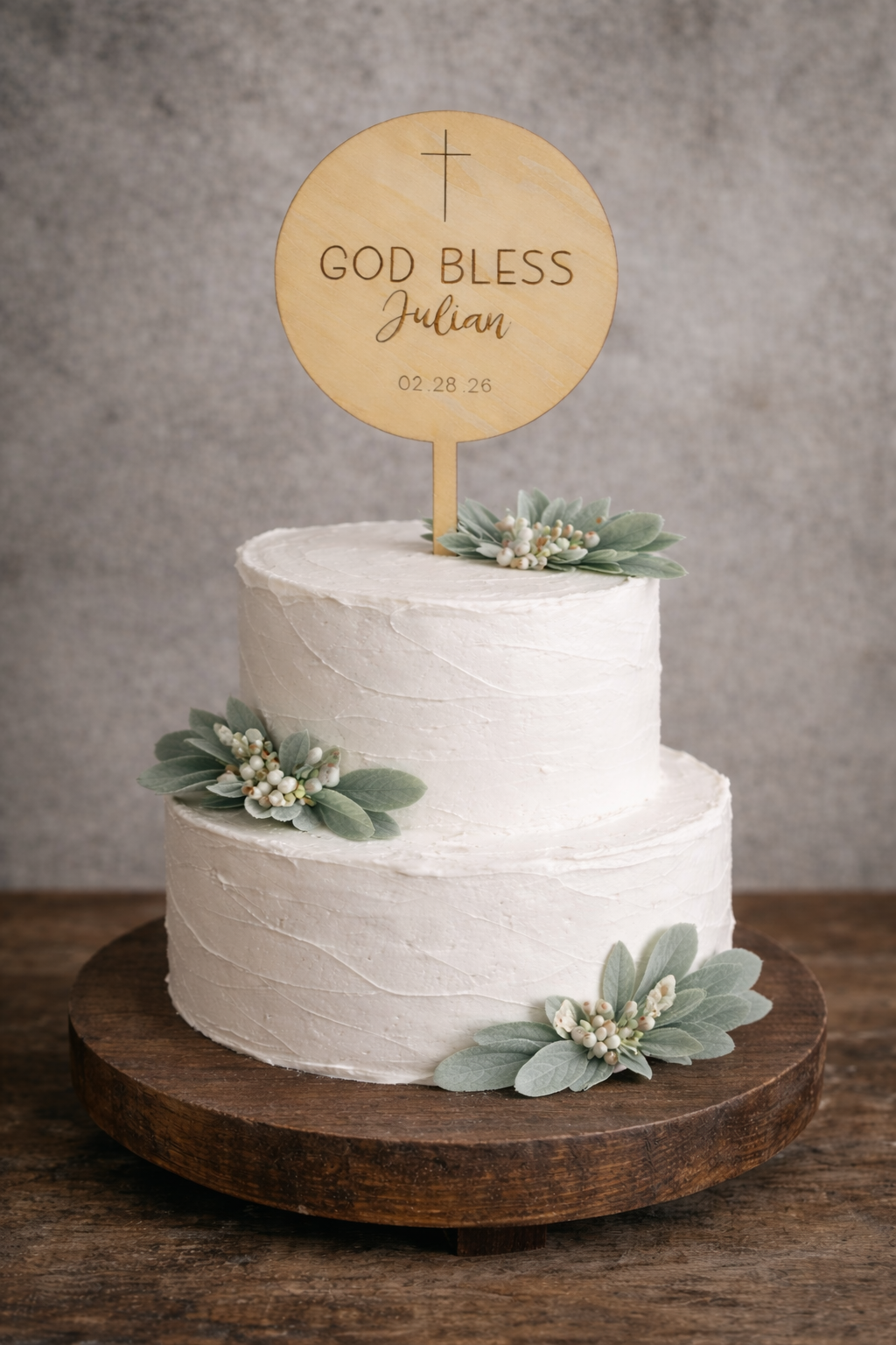 Personalized Round Cake Topper
