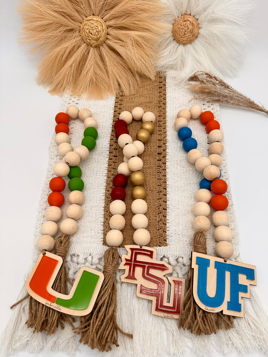 College Spirit Wood Bead Garland