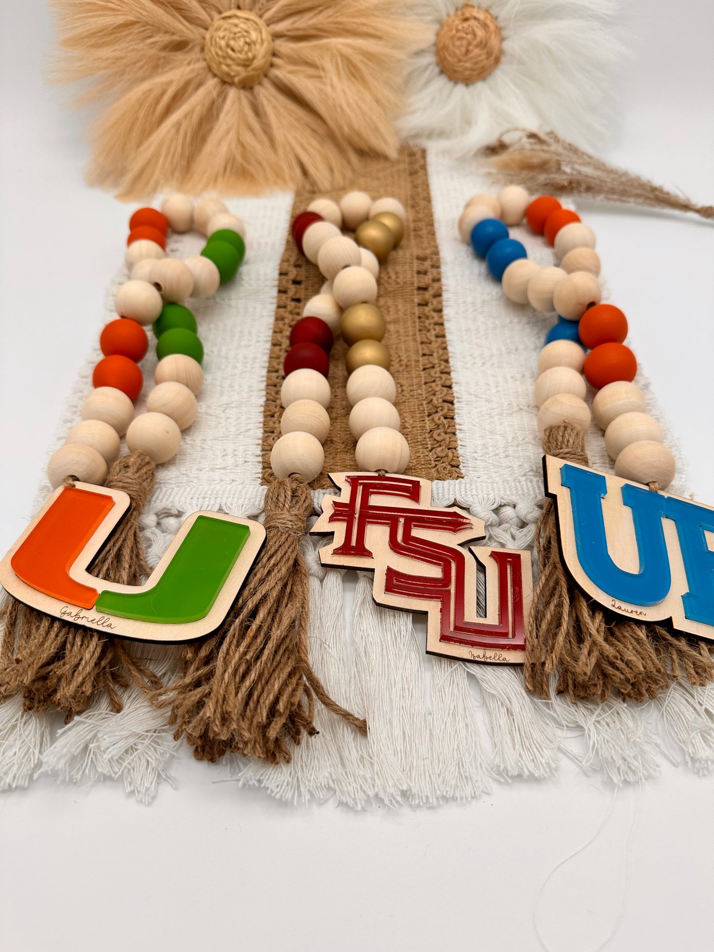 College Spirit Wood Bead Garland
