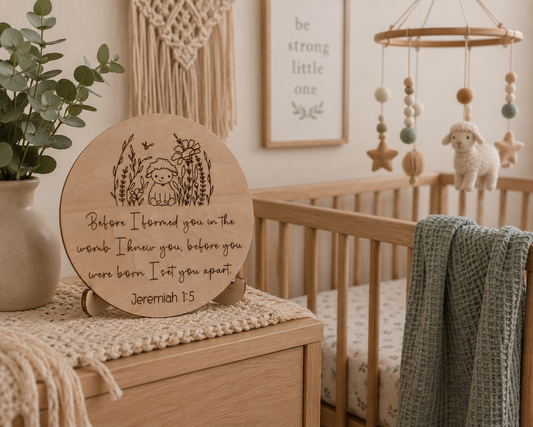Jeremiah 1:5 Nursery Wood Sign