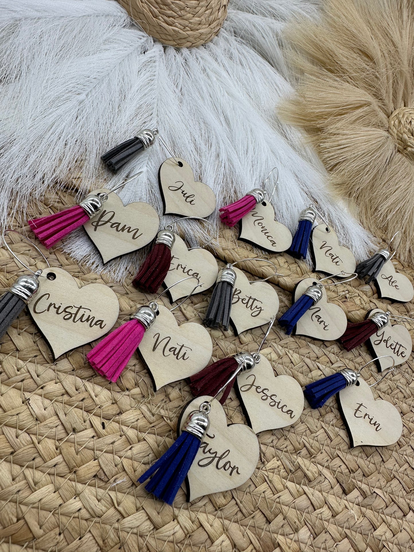 Personalized Heart Wine Glass Charm