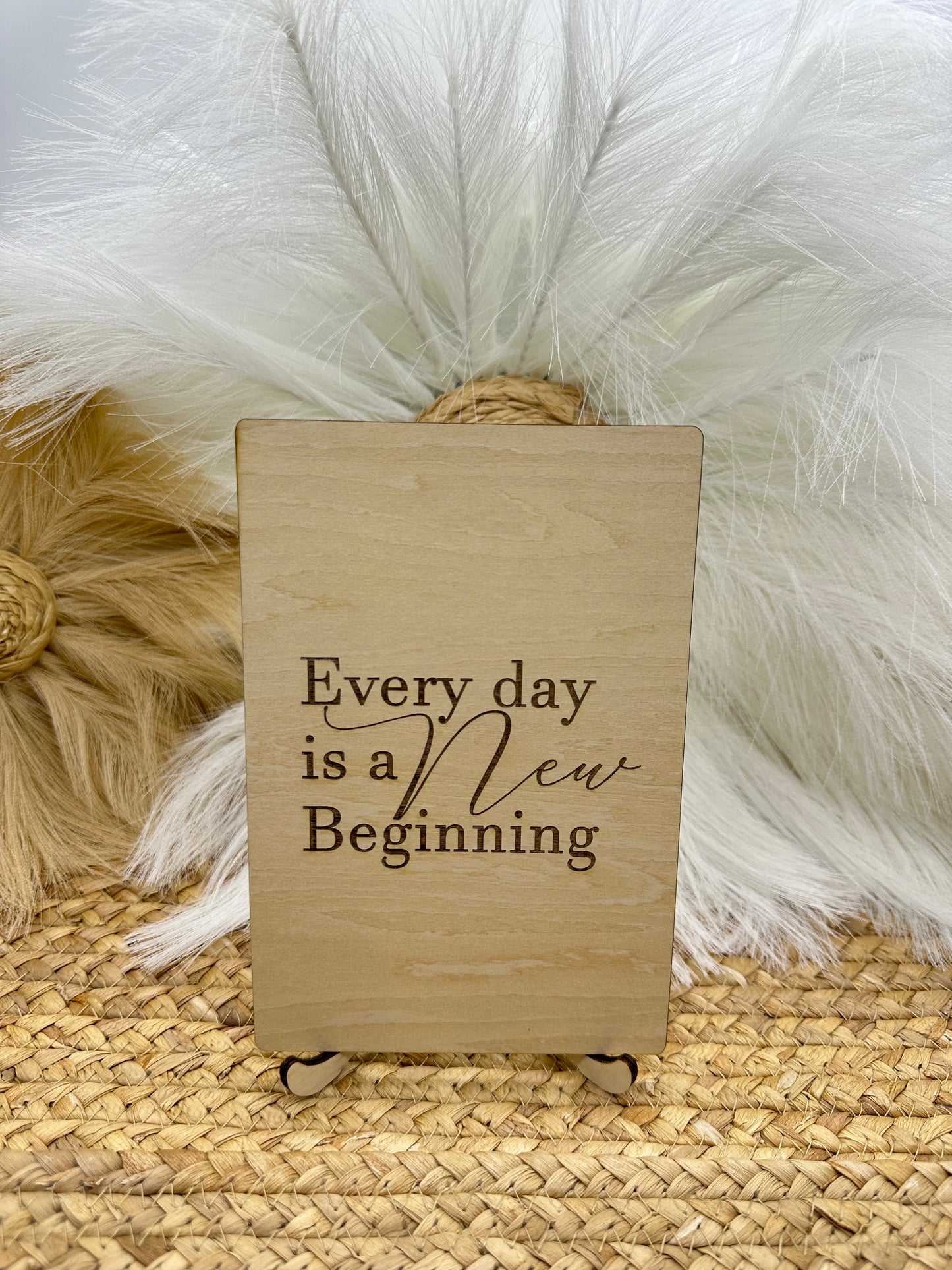 Every Day Is a New Beginning Wood Sign | Inspirational Engraved Décor, Rustic Home Sign for Motivation, New Beginnings & Farmhouse Style