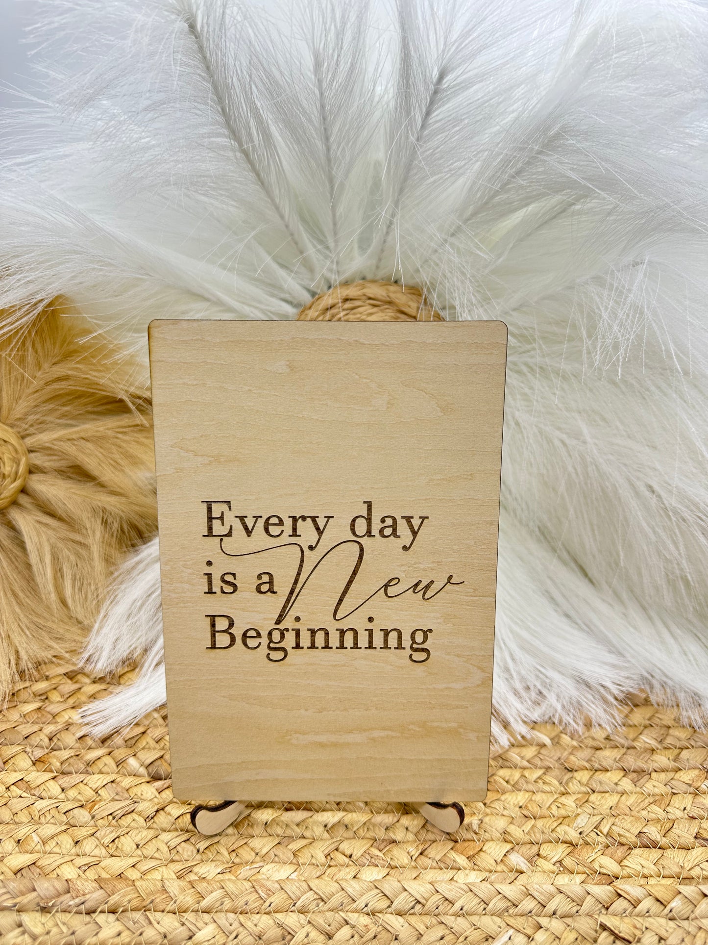 Every Day Is a New Beginning Wood Sign | Inspirational Engraved Décor, Rustic Home Sign for Motivation, New Beginnings & Farmhouse Style