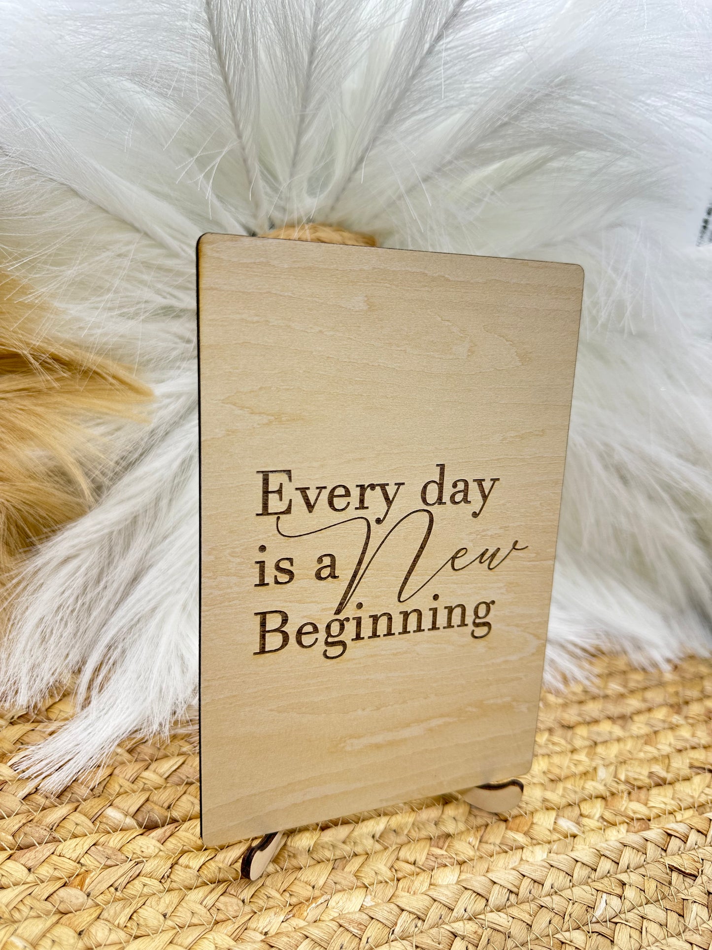 Every Day Is a New Beginning Wood Sign | Inspirational Engraved Décor, Rustic Home Sign for Motivation, New Beginnings & Farmhouse Style
