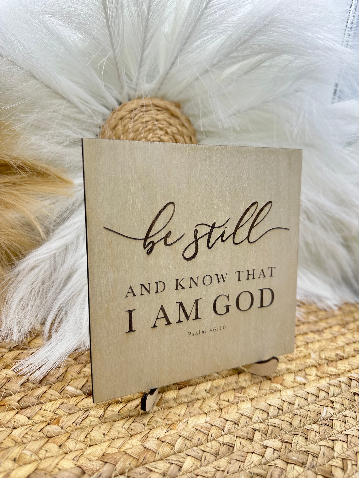 Christian Wood Sign | Be Still and Know That I Am God, Psalm 46:10 Scripture Sign, Inspirational Christian Home Decor Gift