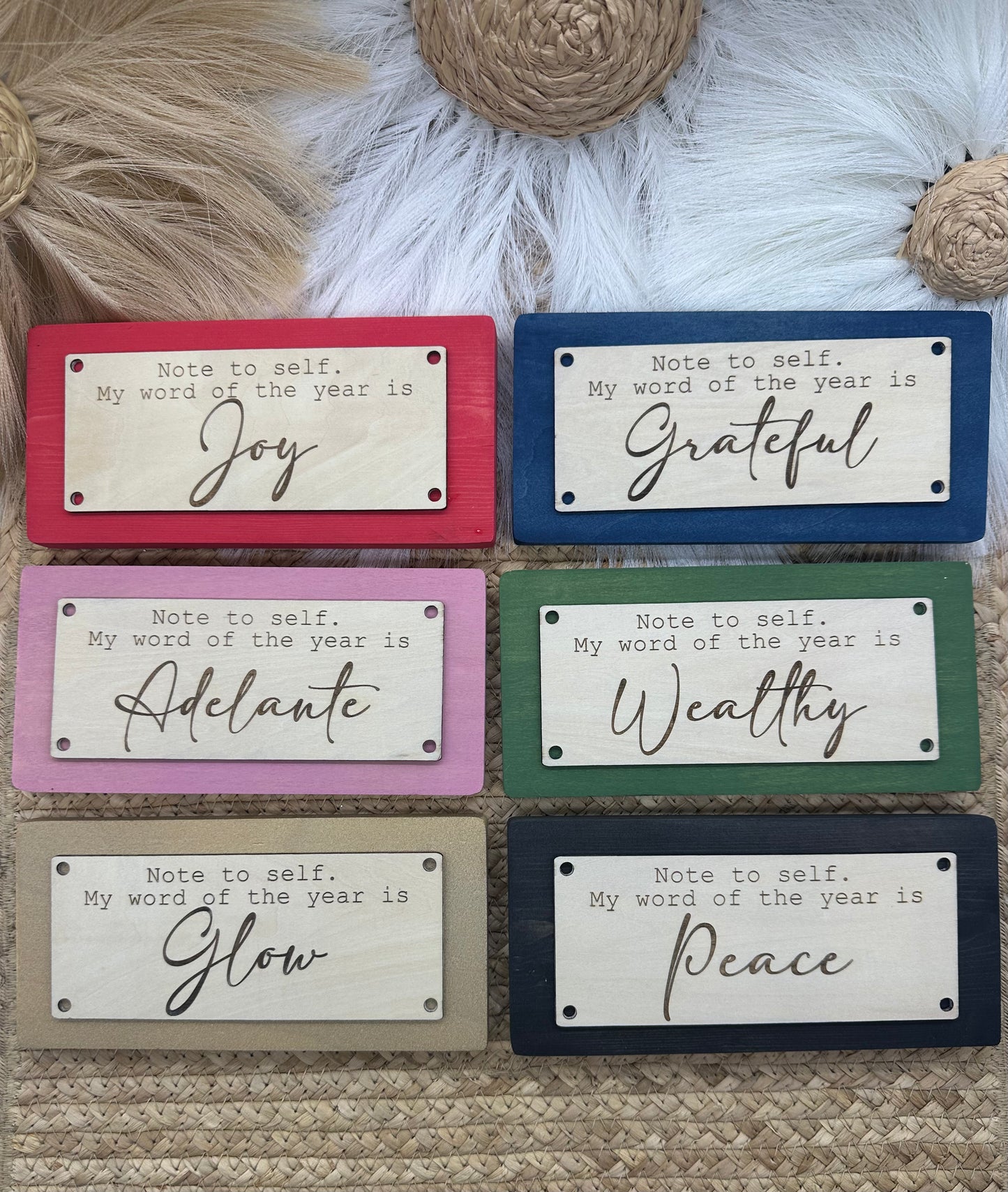 Word of the Year Personalized Wood Sign | Motivational Desk Decor | Inspirational Office Sign | Custom Word Gift | Daily Encouragement Decor