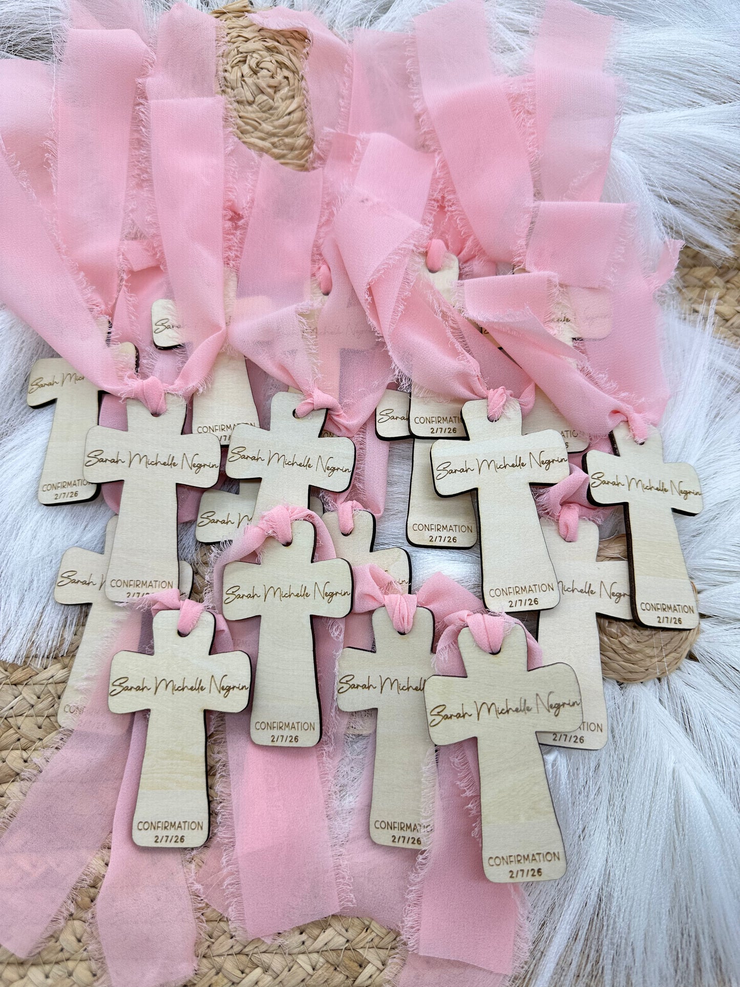 Personalized Wood Cross Tag