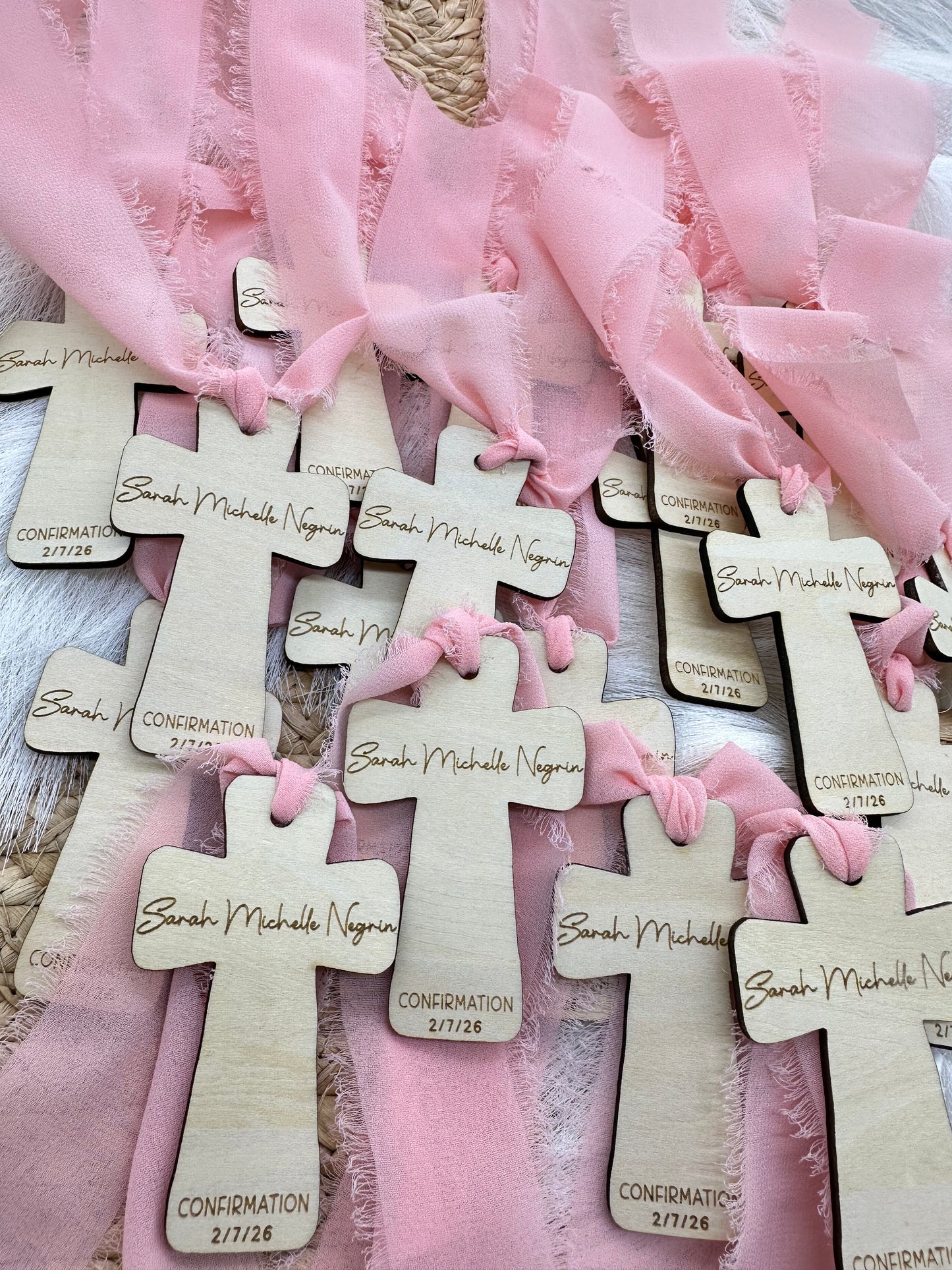 Personalized Wood Cross Tag