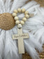 Personalized Wood Bead Decade Rosary | Catholic Prayer Beads, Baptism, First Communion & Confirmation Keepsake
