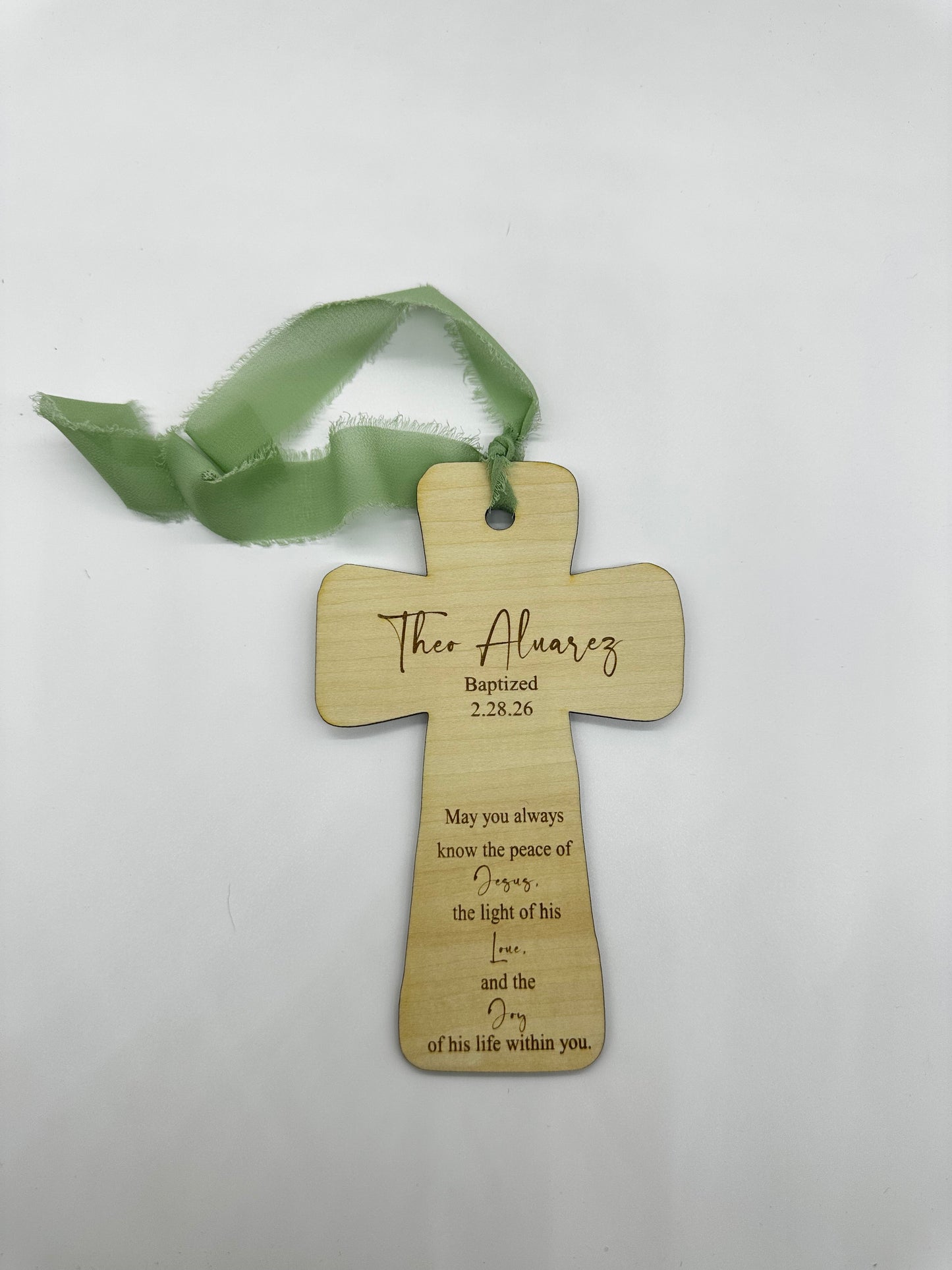 Personalized Sacrament Cross Ornament