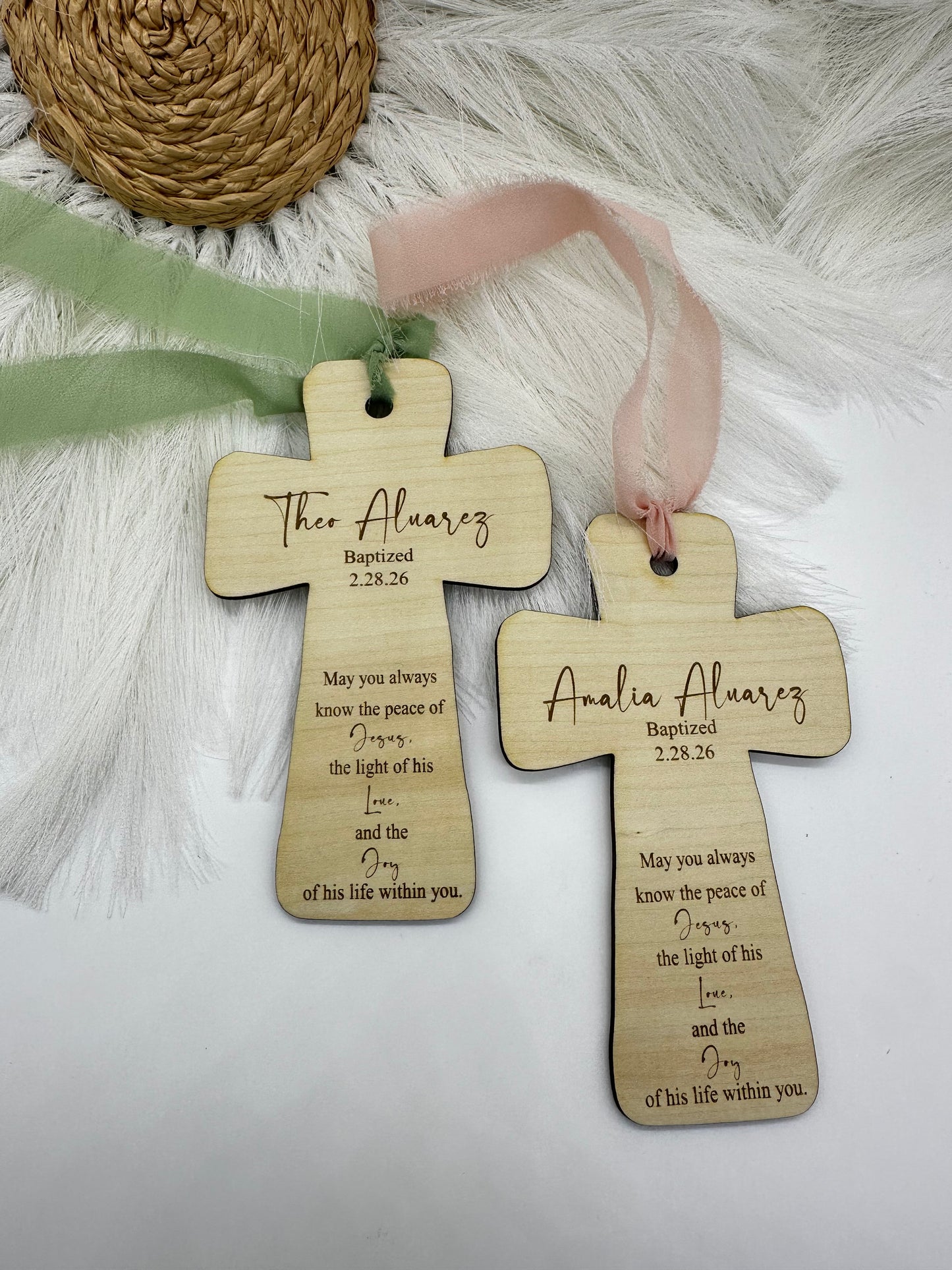 Personalized Sacrament Cross Ornament