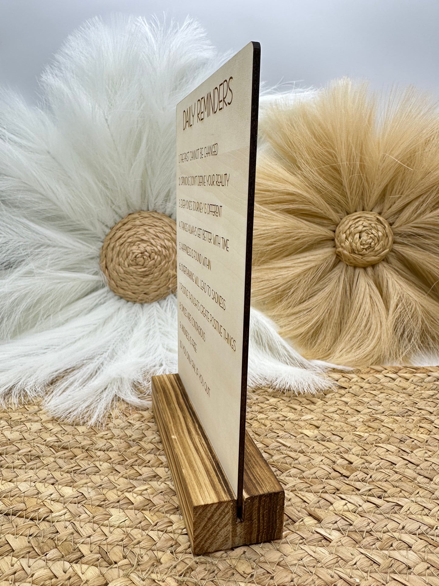 Change Your Thoughts Wood Sign | Motivational Desk Sign, Positive Mindset Quote, Engraved Wood Sign for Home Décor