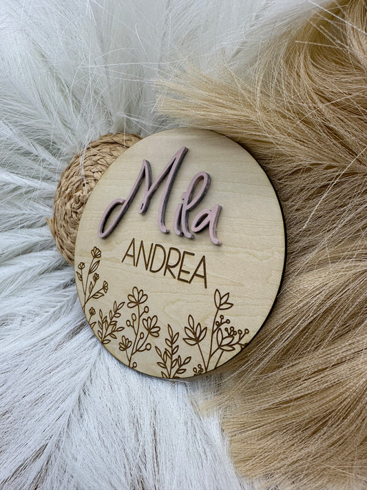 Baby Monthly Milestone Wood Signs | Personalized Name Sign, Hello World & Monthly Photo Props