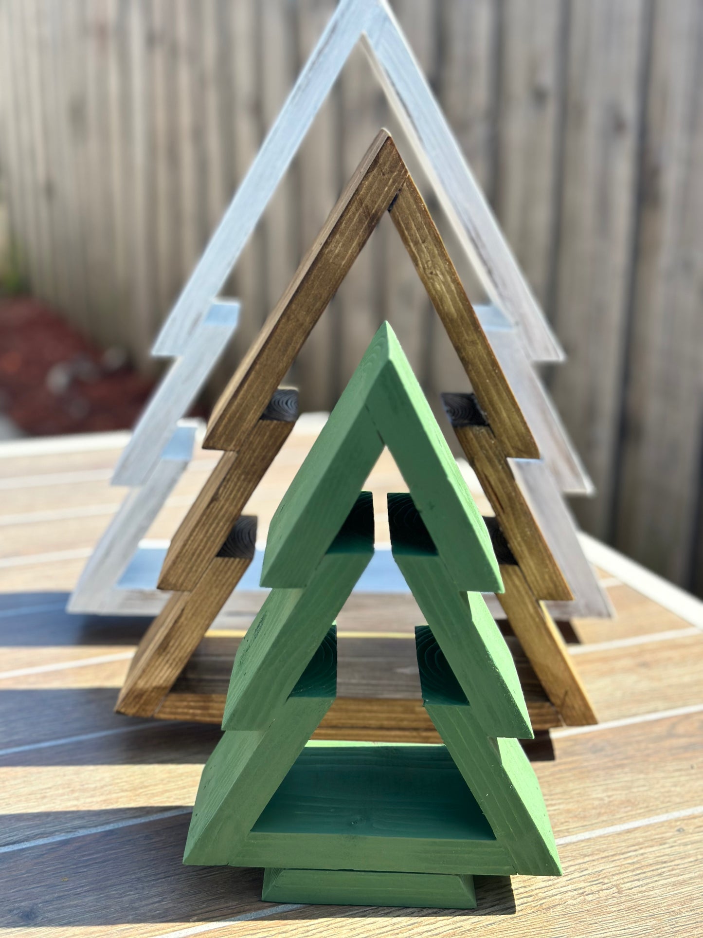 Wood Christmas Tree Nested Set | Rustic Christmas Decor Gift