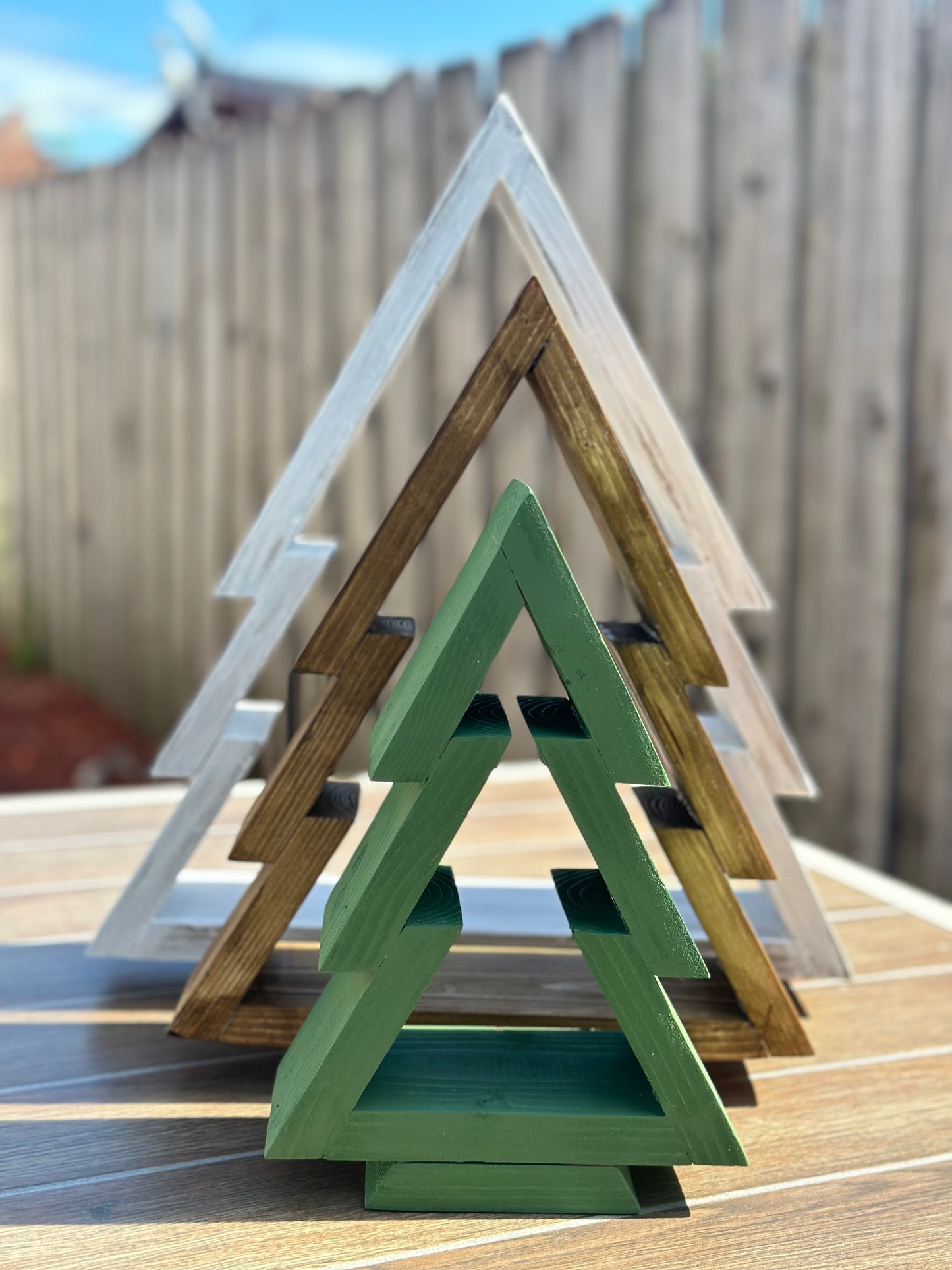 Wood Christmas Tree Nested Set | Rustic Christmas Decor Gift