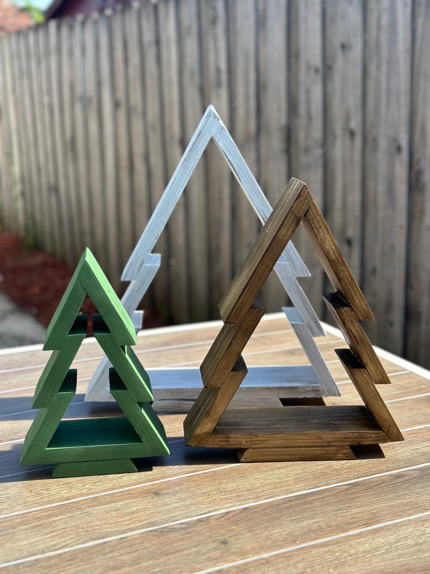 Wood Christmas Tree Nested Set | Rustic Christmas Decor Gift