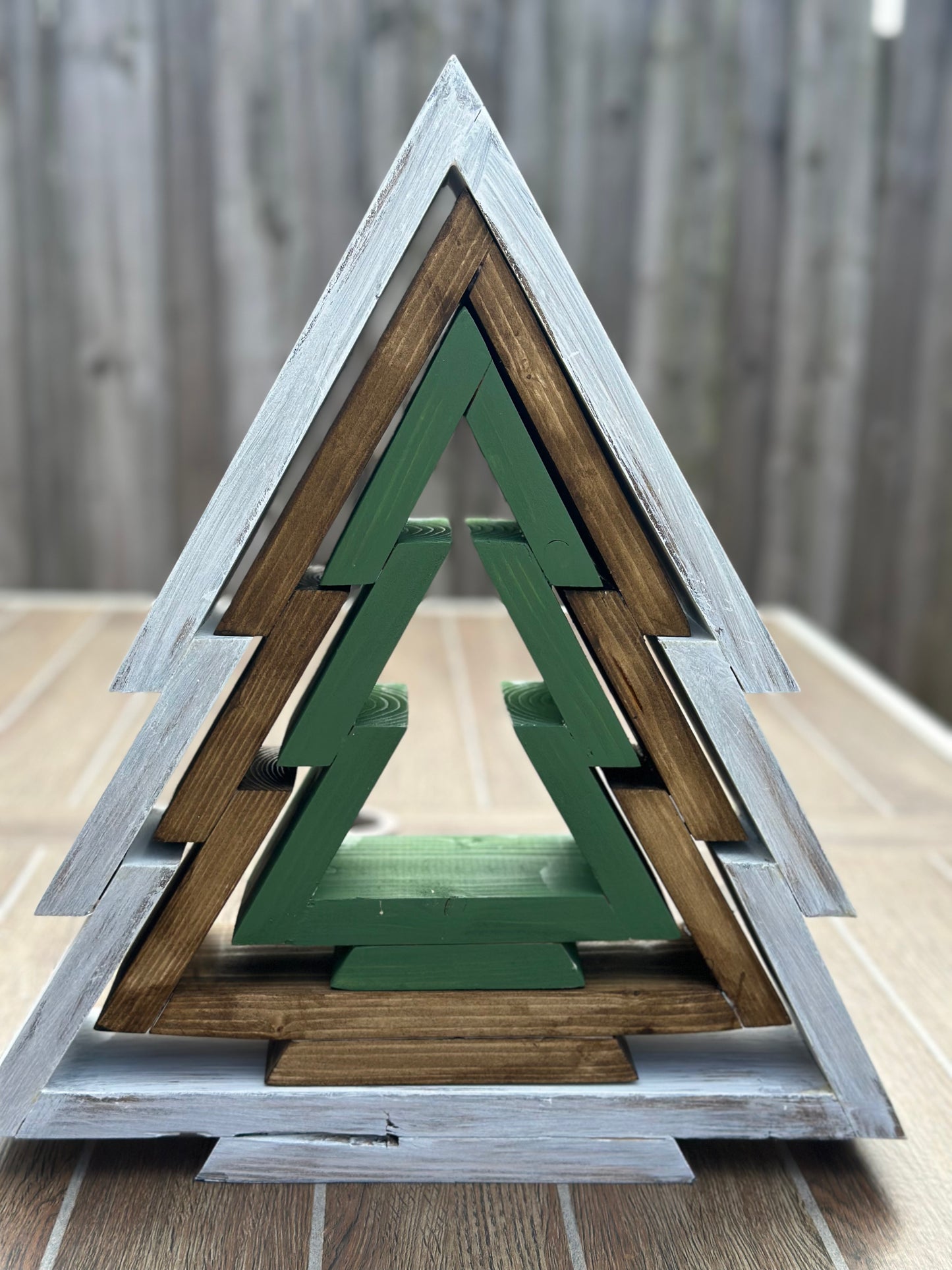 Wood Christmas Tree Nested Set | Rustic Christmas Decor Gift