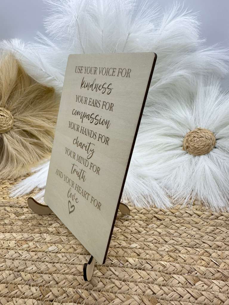 Use Your Heart for Love Wood Sign | Inspirational Quote Decor, Compassion Message Engraved Sign, Encouraging Home Décor