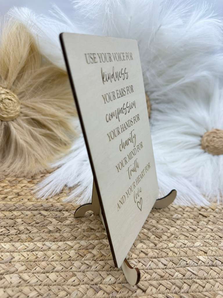 Use Your Heart for Love Wood Sign | Inspirational Quote Decor, Compassion Message Engraved Sign, Encouraging Home Décor