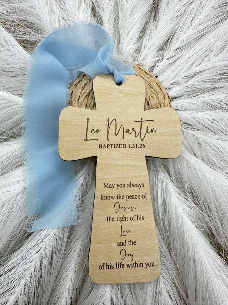 Personalized Sacrament Cross Ornament