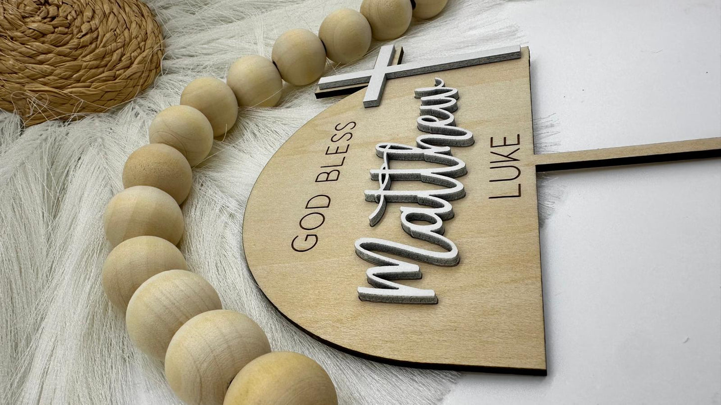 Personalized Arch Cross Cake Topper