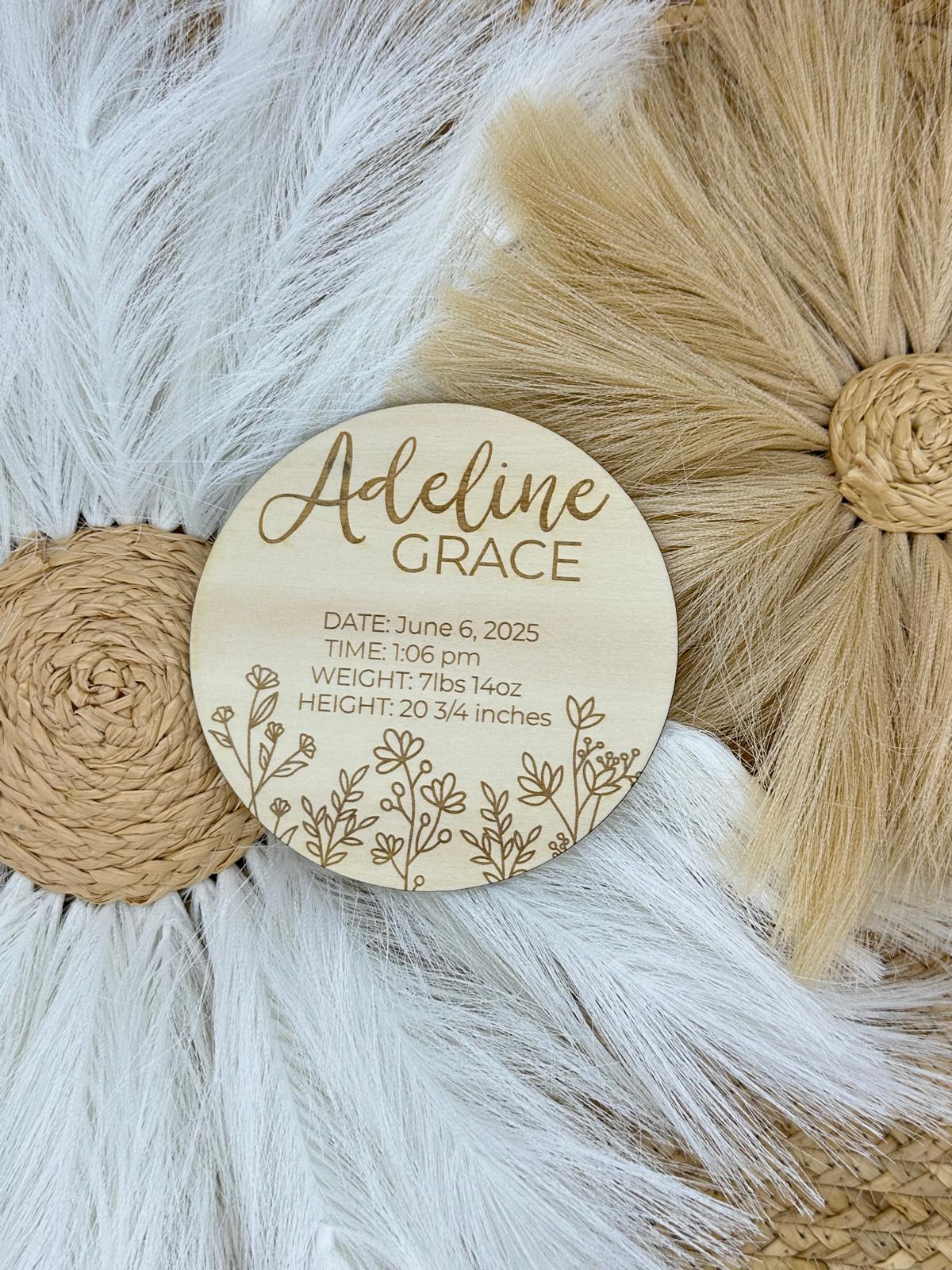 Personalized Welcome Baby Wood Sign