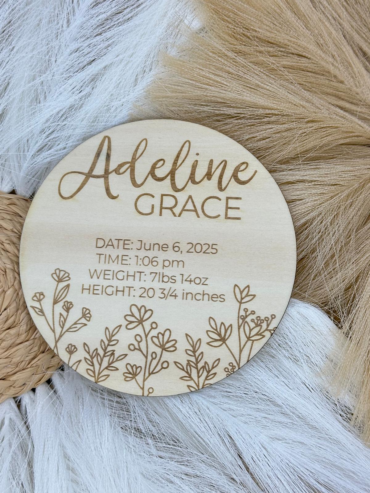 Personalized Welcome Baby Wood Sign