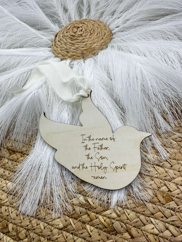 Holy Spirit Wood Charm