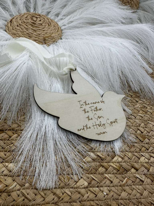 Holy Spirit Wood Charm