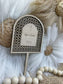 Personalized Arch Wood Rattan Cake Topper | Custom Baptism, First Communion & Confirmation Cake Sign | Engraved Christian Topper for Religious Celebrations