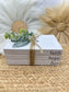 Faith Hope Love Bible Book Stack: Farmhouse Decor with Greenery