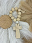 Personalized Wood Bead Decade Rosary: Catholic Prayer Beads, Baptism Gift
