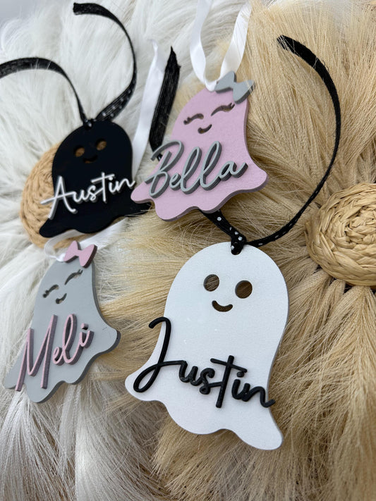 Personalized Wood Boo Basket Tag: Halloween Trick or Treat