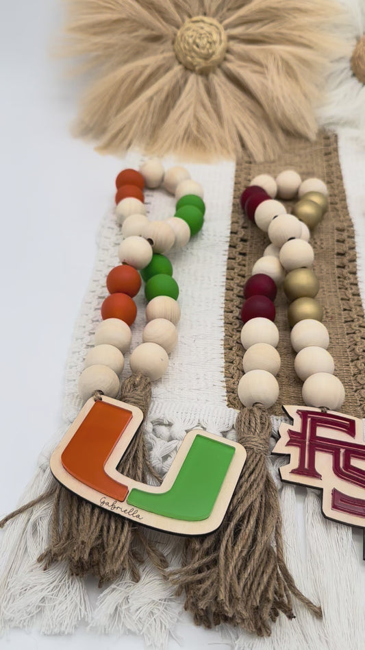 College Spirit Wood Bead Garland