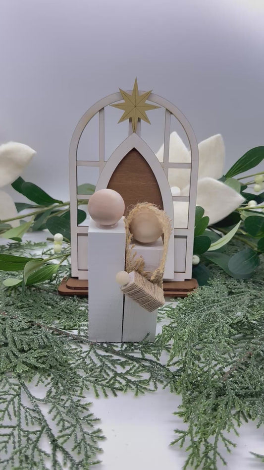 Christmas Handmade Wood Nativity Set | Rustic Farmhouse Holiday Decor | Natural Minimalist Christmas Decoration