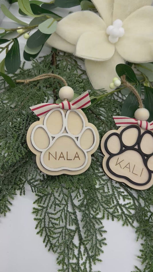 Personalized Paw Print Ornament | Custom Pet Memorial Keepsake | Unique Pet Lover Gift | Handcrafted Pet Paw Print Christmas Decoration